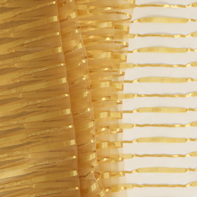Gold Organza Sheer Stripe