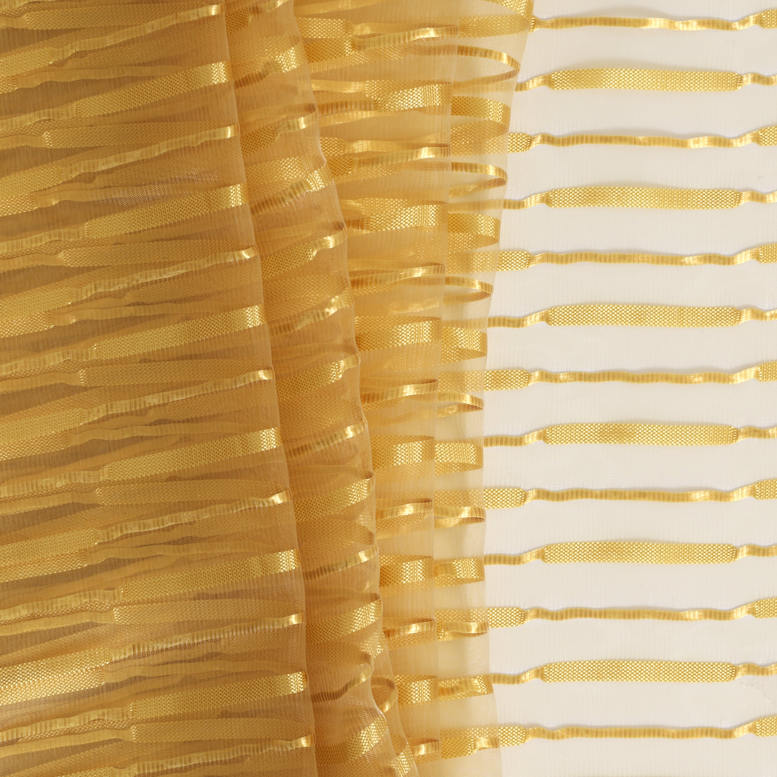 Gold Organza Sheer Stripe