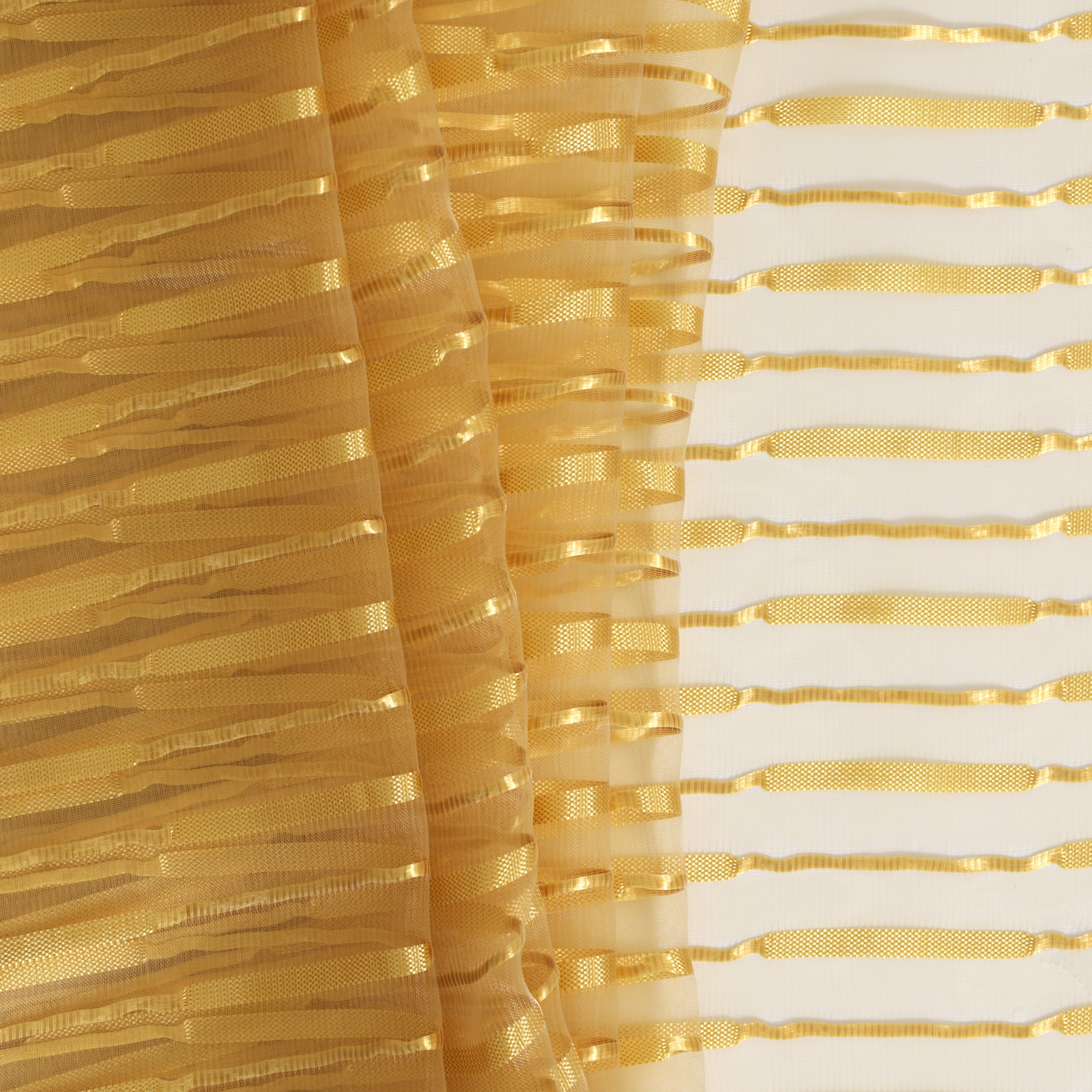 Gold Organza Sheer Stripe