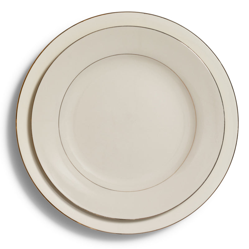 Ivory Gold Rim Dinner 10"