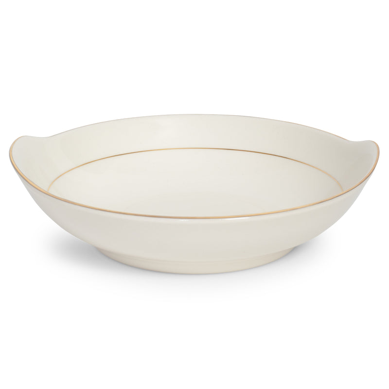 Ivory Gold Rim Cream Soup Bowl 7"