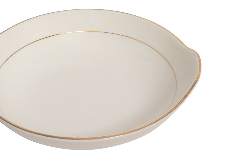 Ivory Gold Rim Cream Soup Bowl 7"