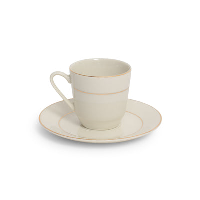 Ivory Gold Rim Demi Cup/Saucer