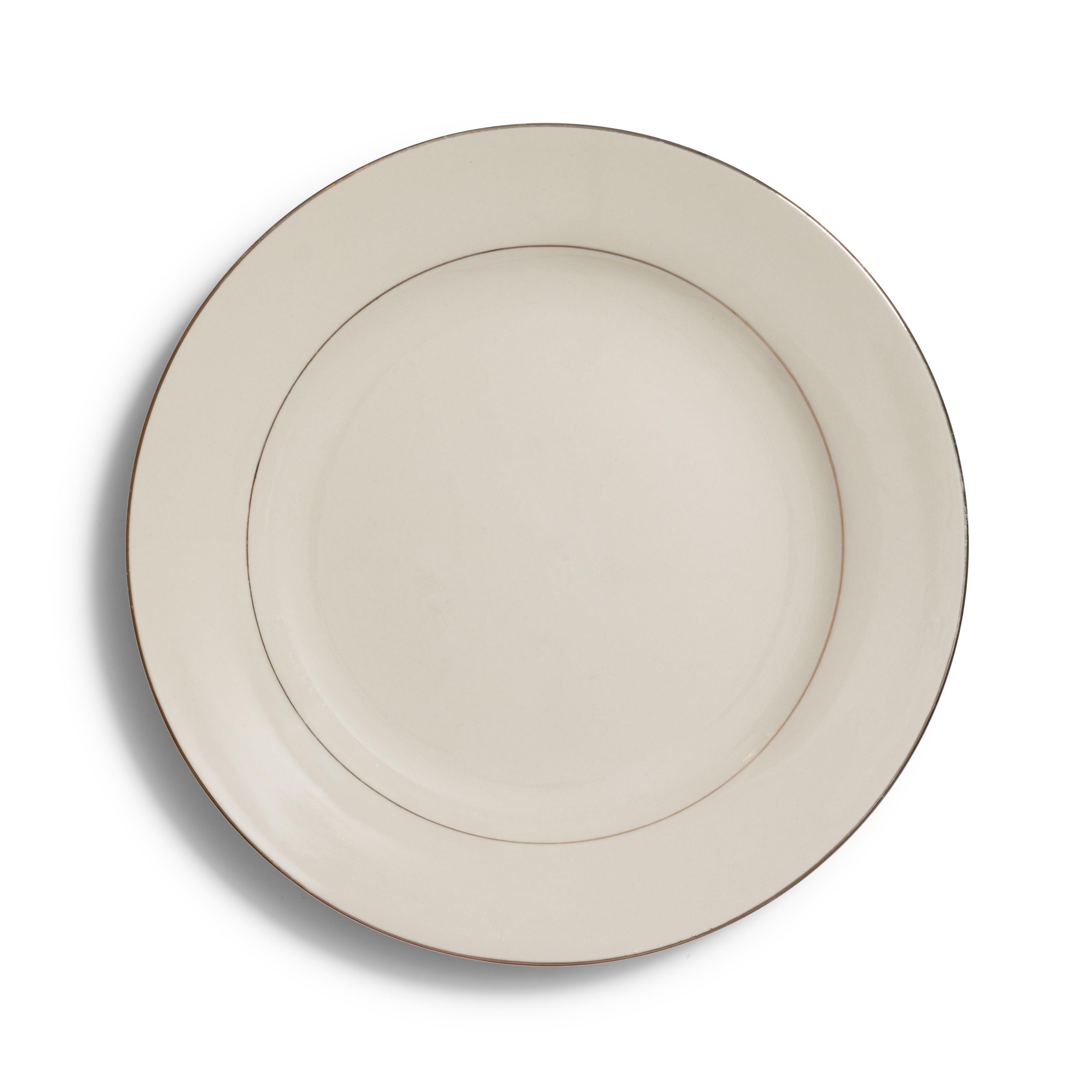 Ivory Gold Rim Dinner 10"