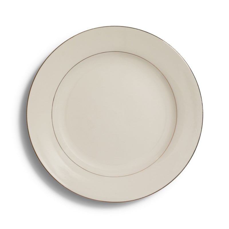 Ivory Gold Rim Dinner 10"