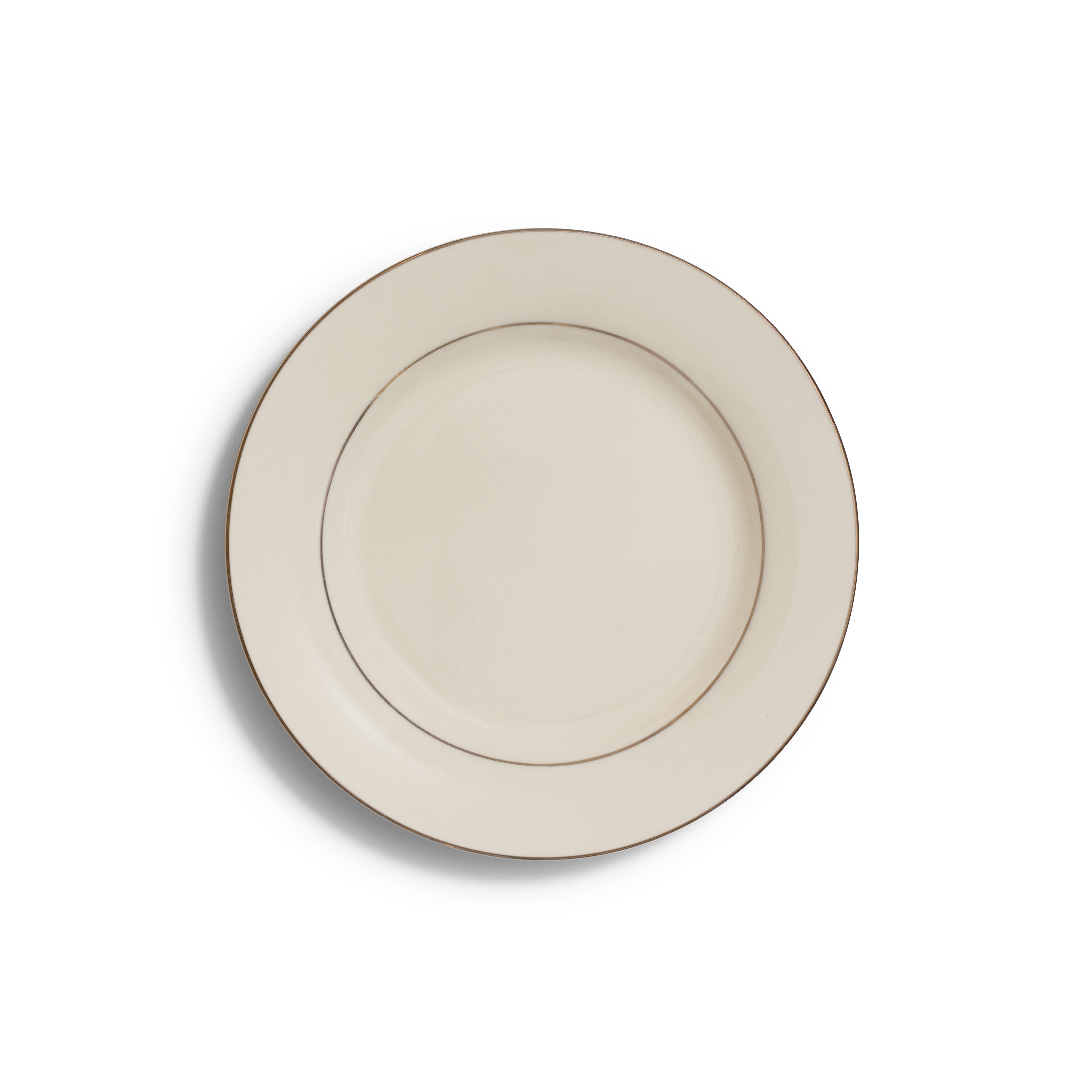 Ivory Gold Rim Salad/Dessert 8"