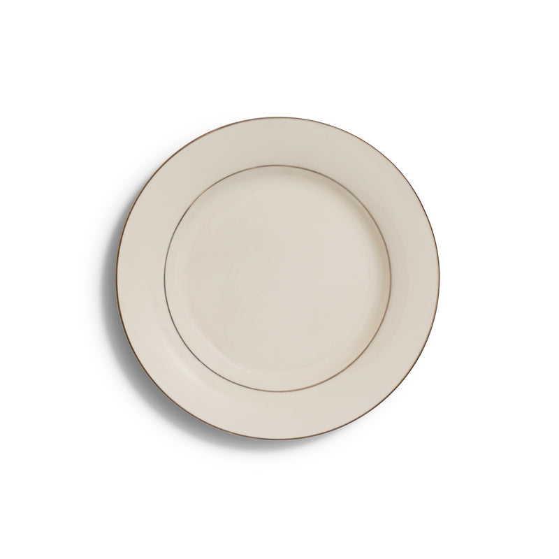 Ivory Gold Rim Salad/Dessert 8"