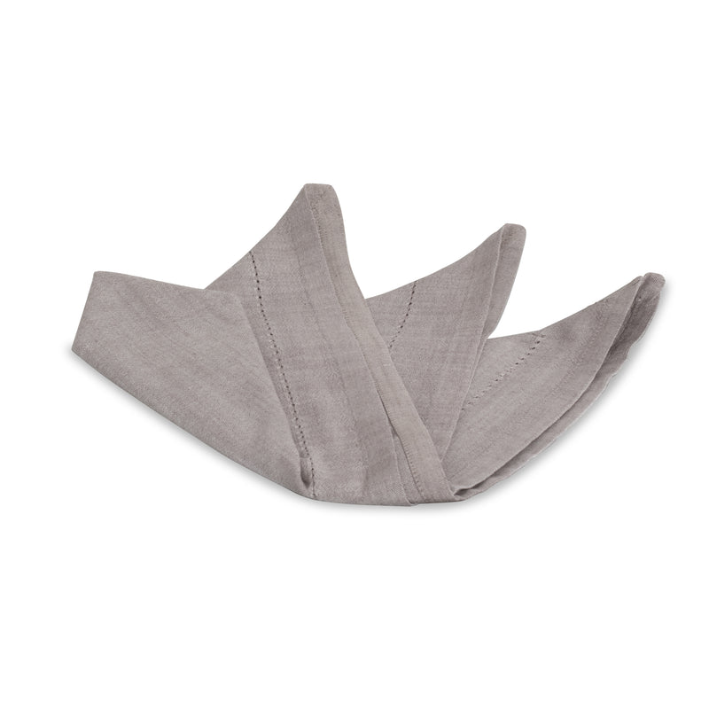 Hemstitched Gray Dinner Napkin