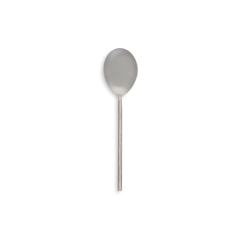 Hammered Stainless Steel Long Handled Spoon 10.25"