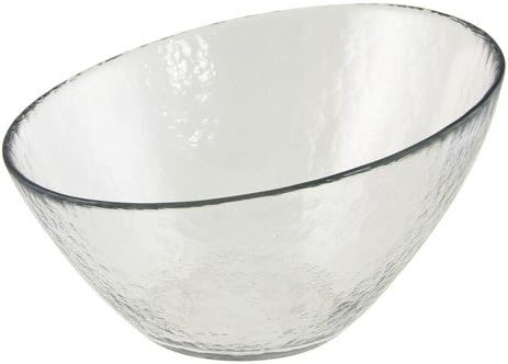 Angled Bowl 12" Hammered Glass