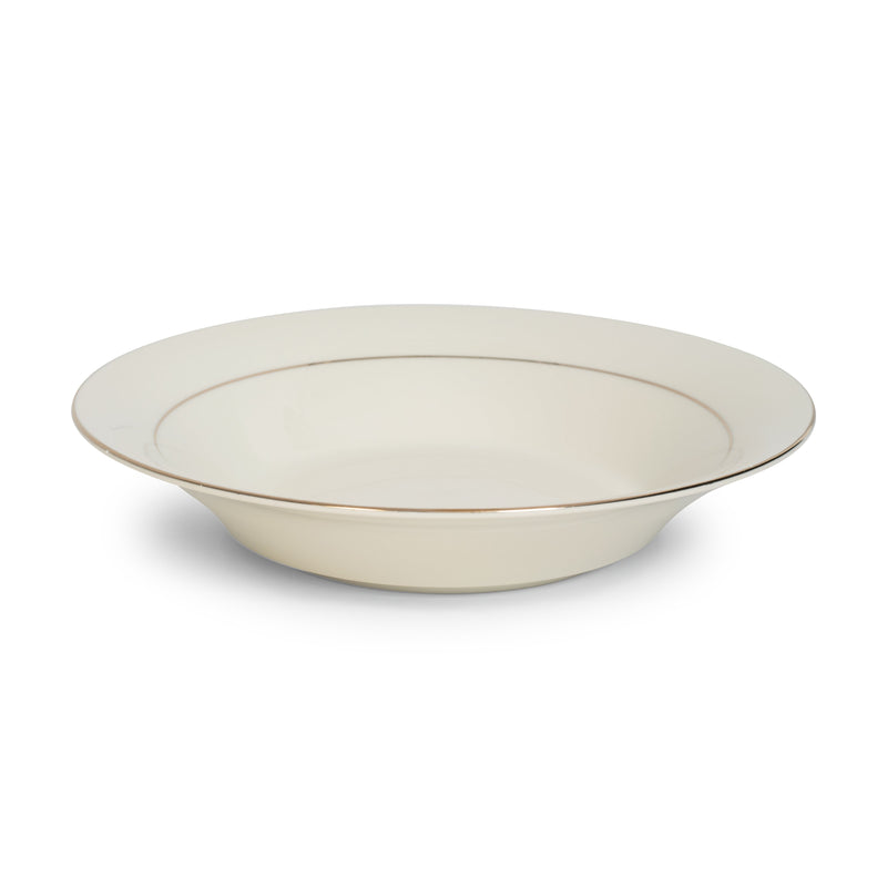Ivory Gold Rim Soup Bowl 8"