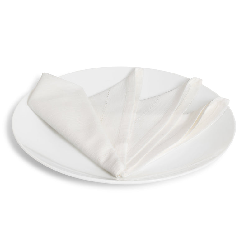 Hemstitched Ivory Dinner Napkin