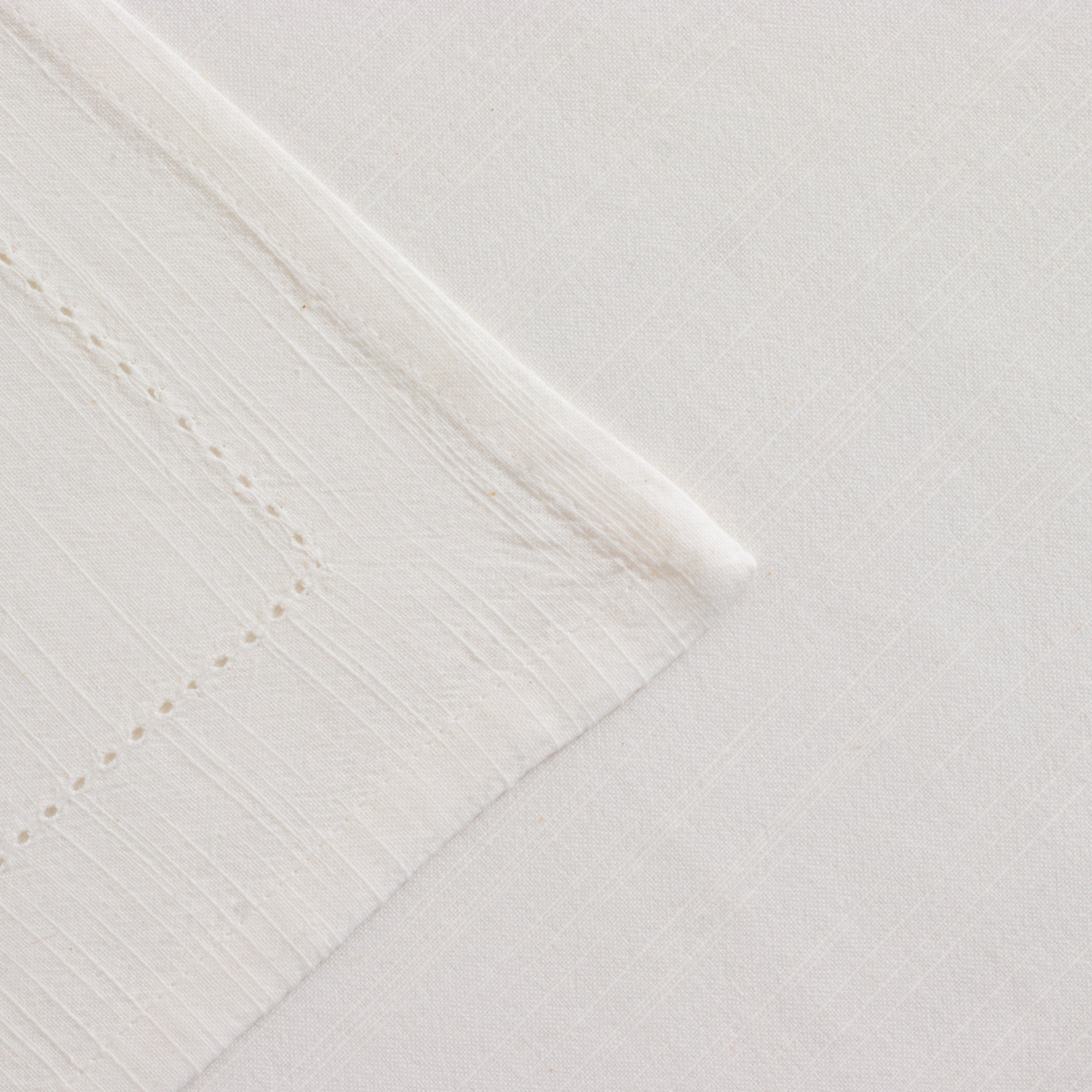 Hemstitched Ivory Dinner Napkin