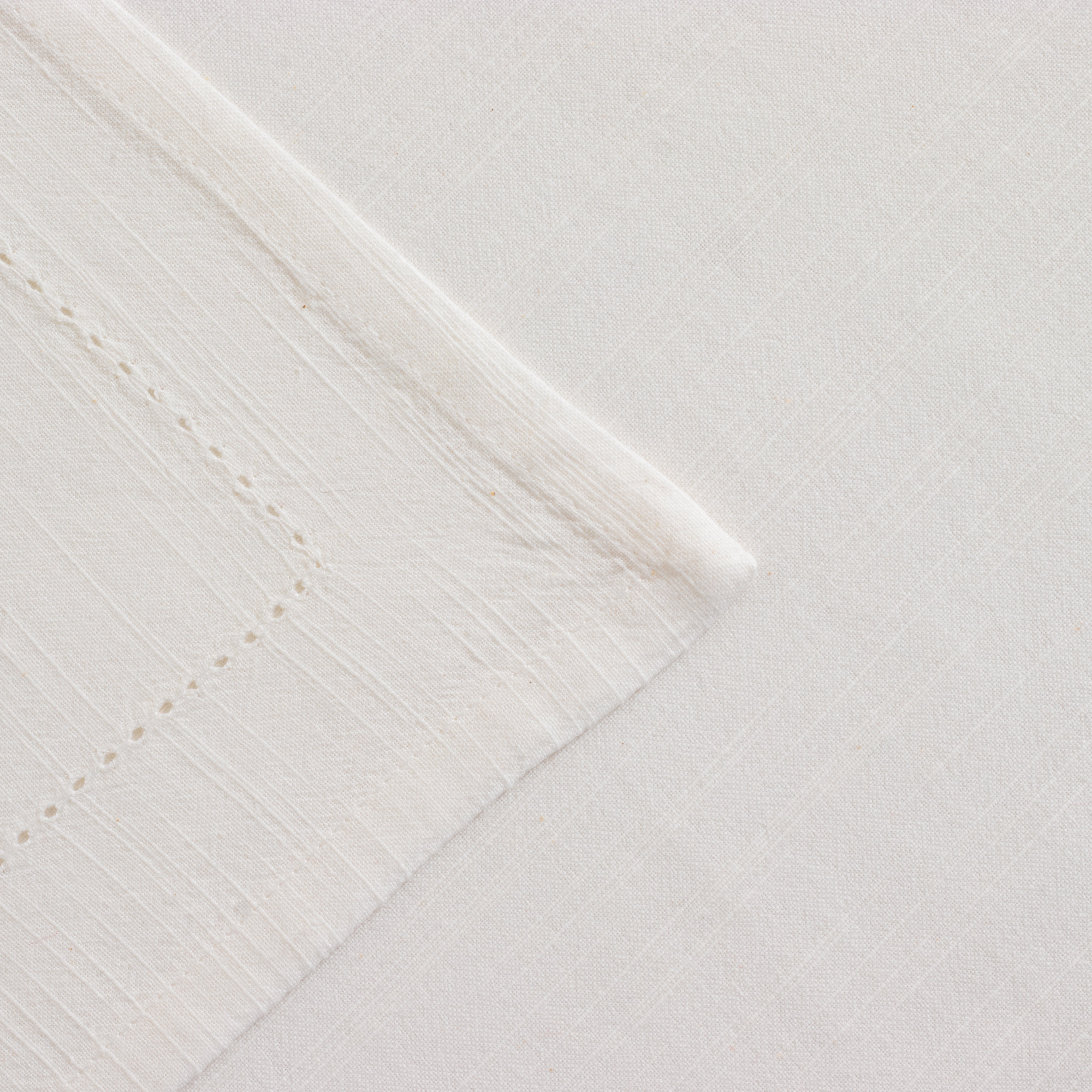 Hemstitched Ivory Dinner Napkin