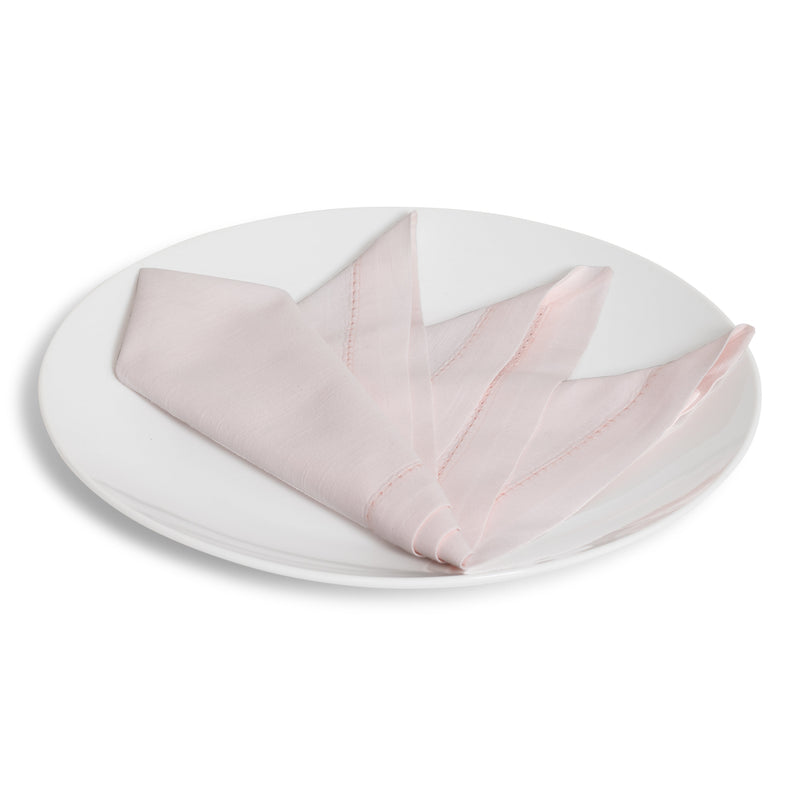 Hemstitched Light Pink Dinner Napkin