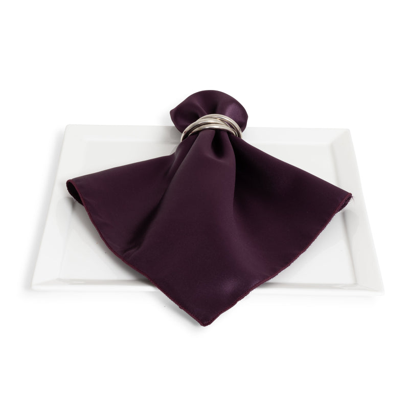 Matte Satin Eggplant Napkin