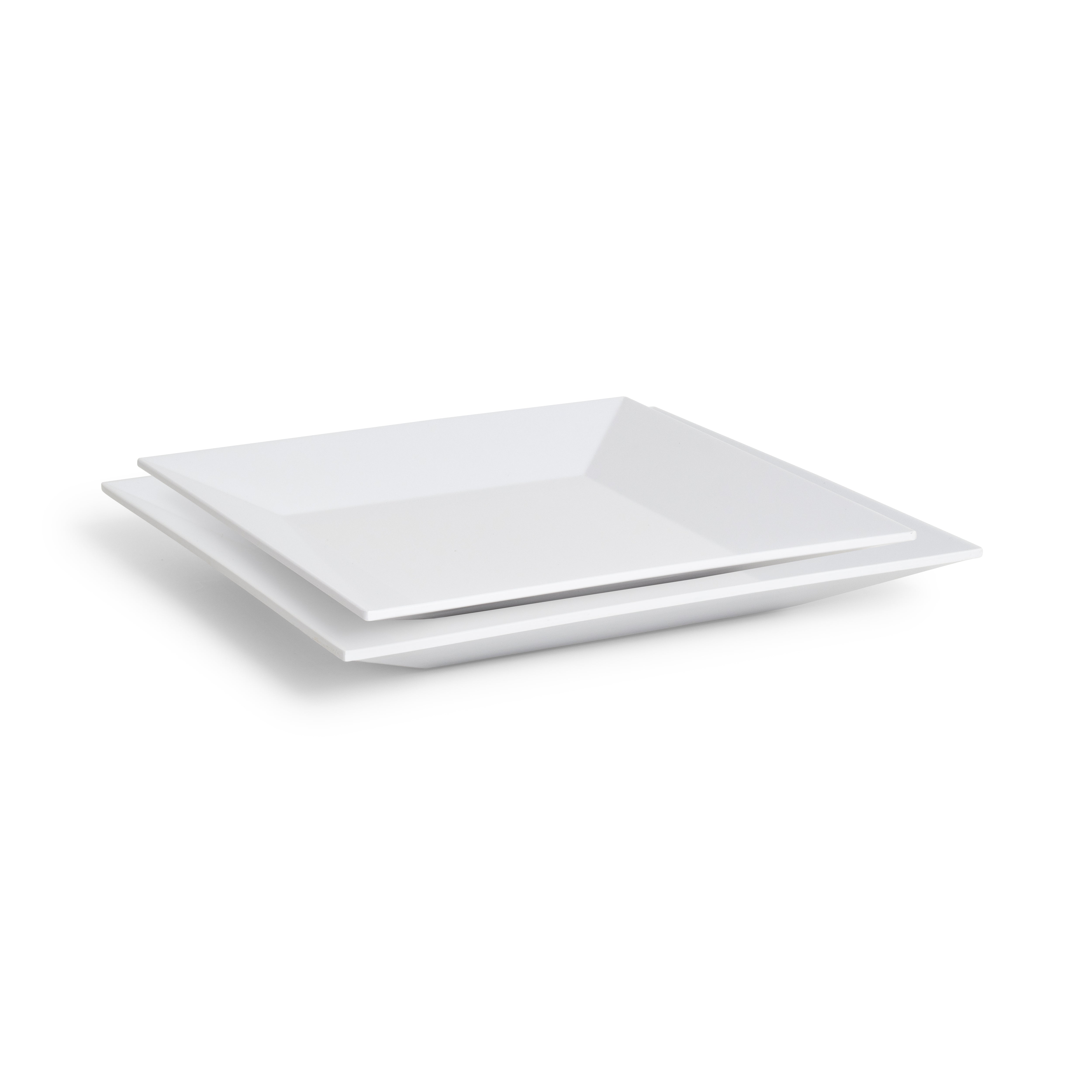 Melamine White Rim Square Platter