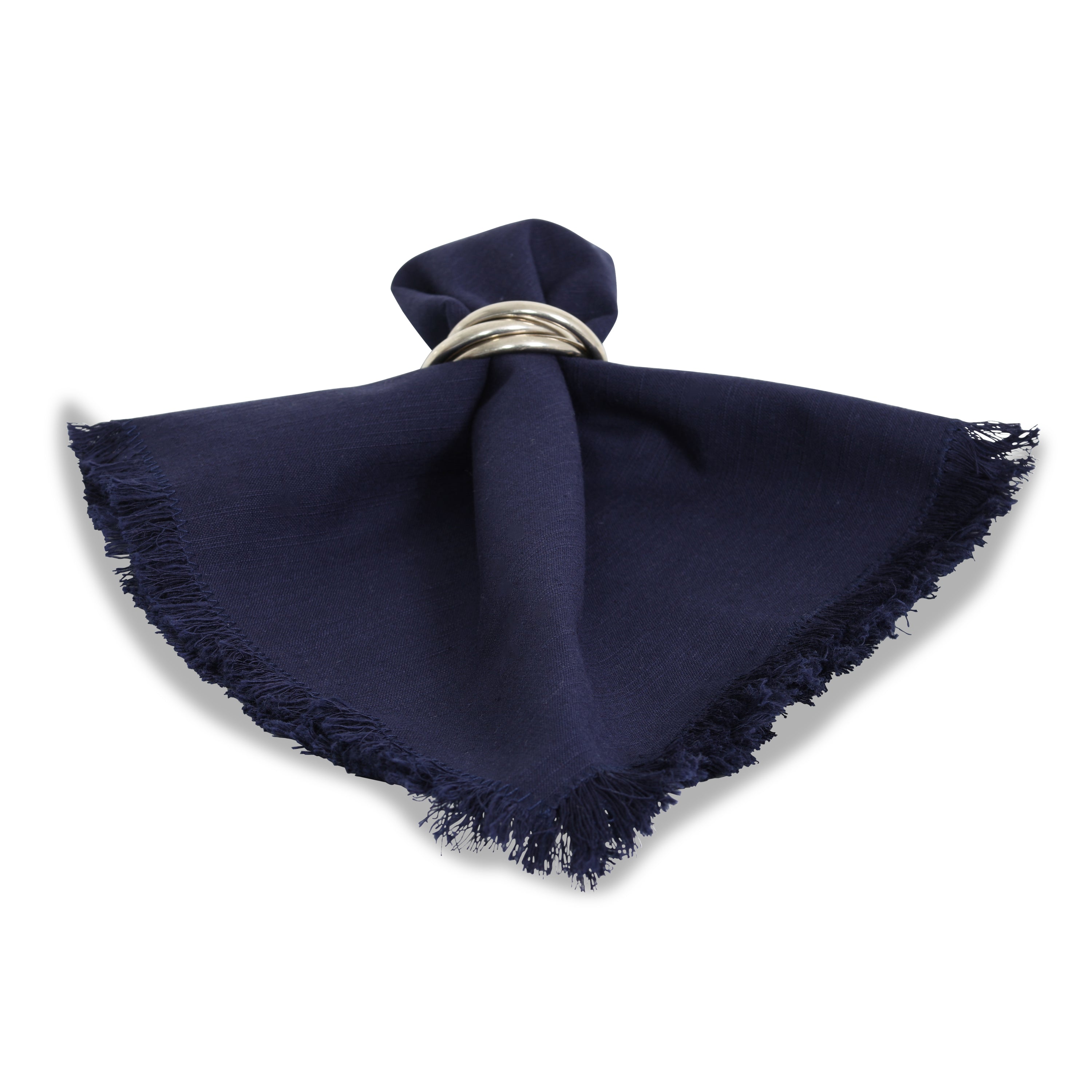 Navy Fringe Napkin