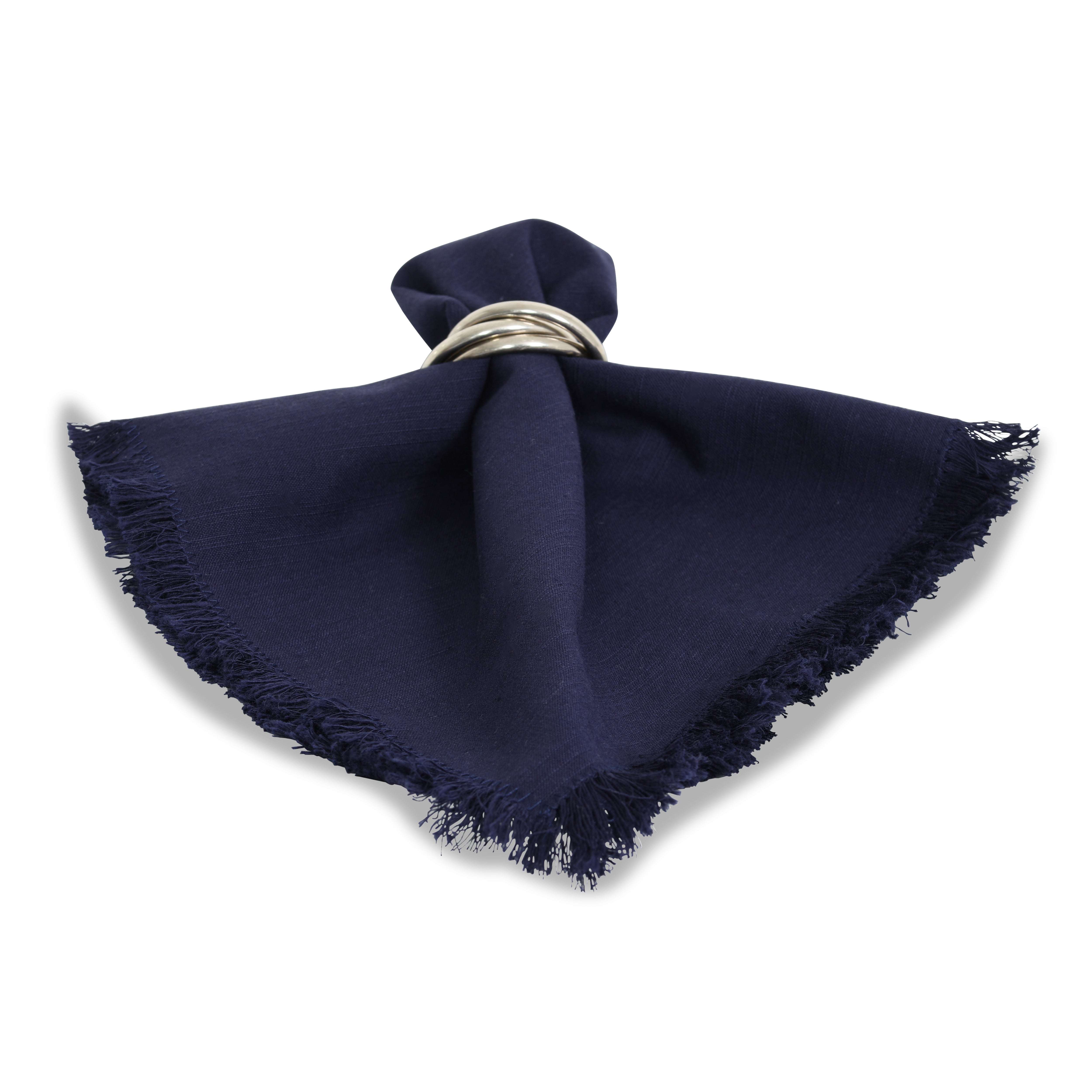 Navy Fringe Napkin