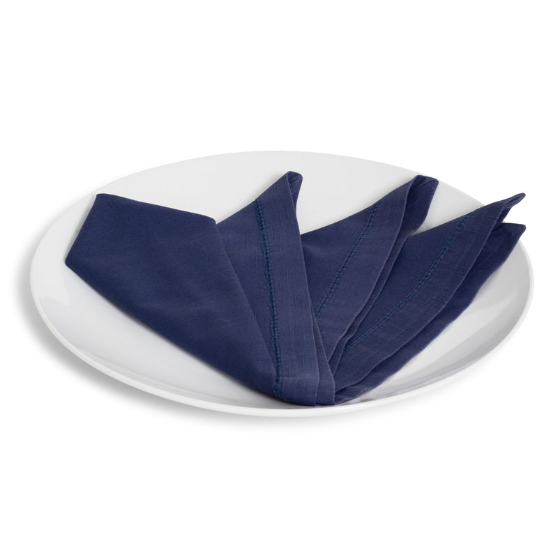 Hemstitched Navy Dinner Napkin