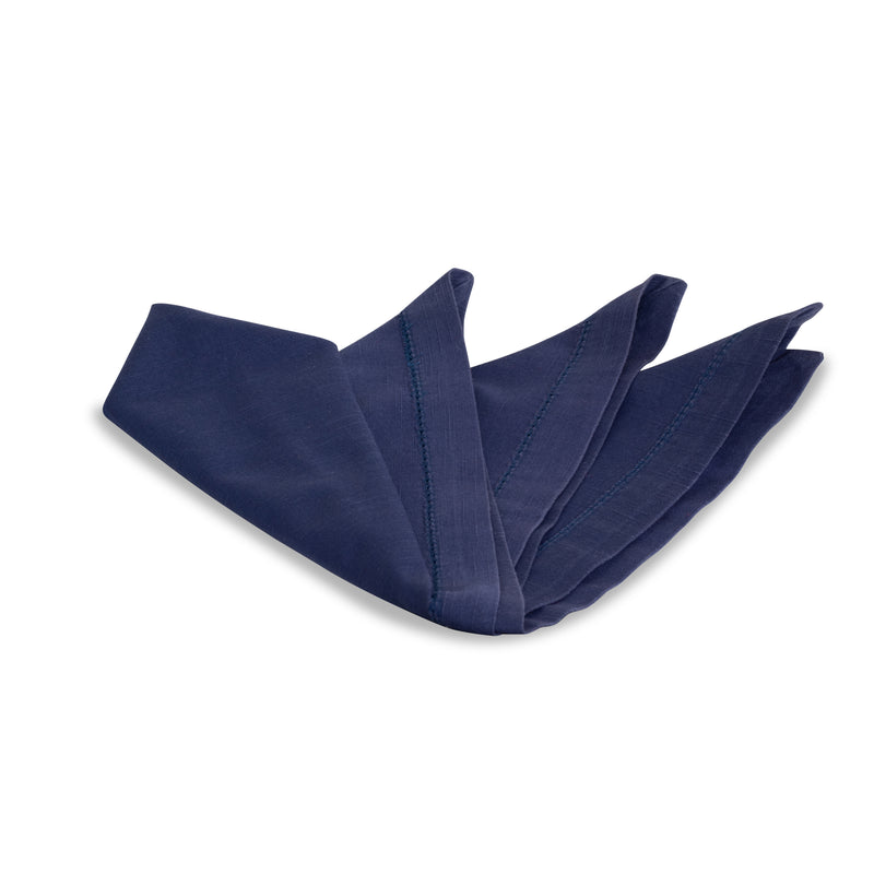 Hemstitched Navy Dinner Napkin
