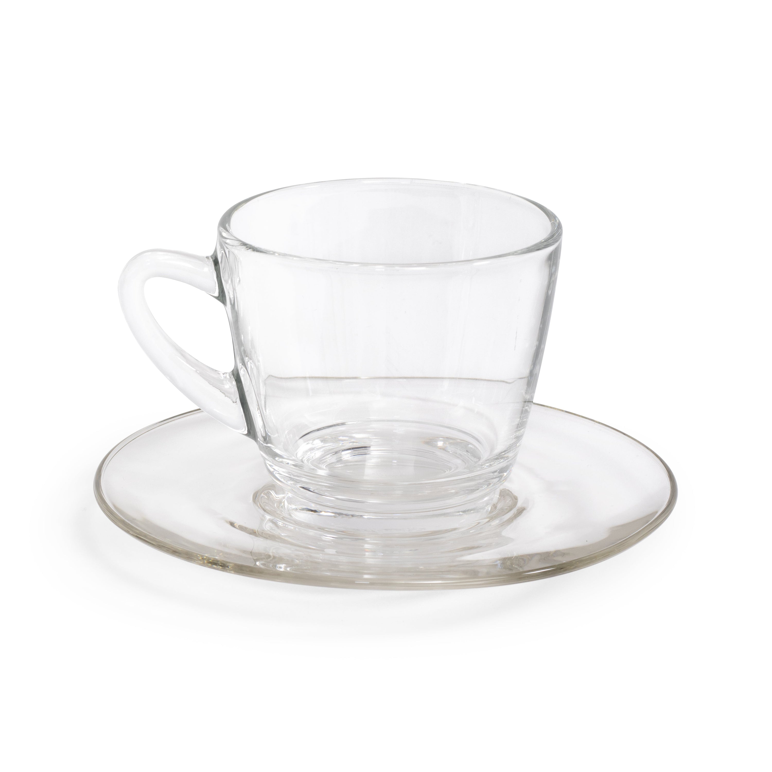 Plain Glass Cup/Saucer