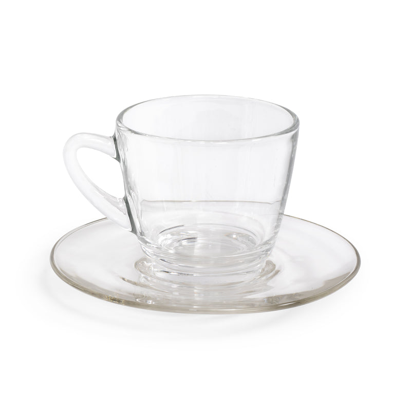 Plain Glass Cup/Saucer