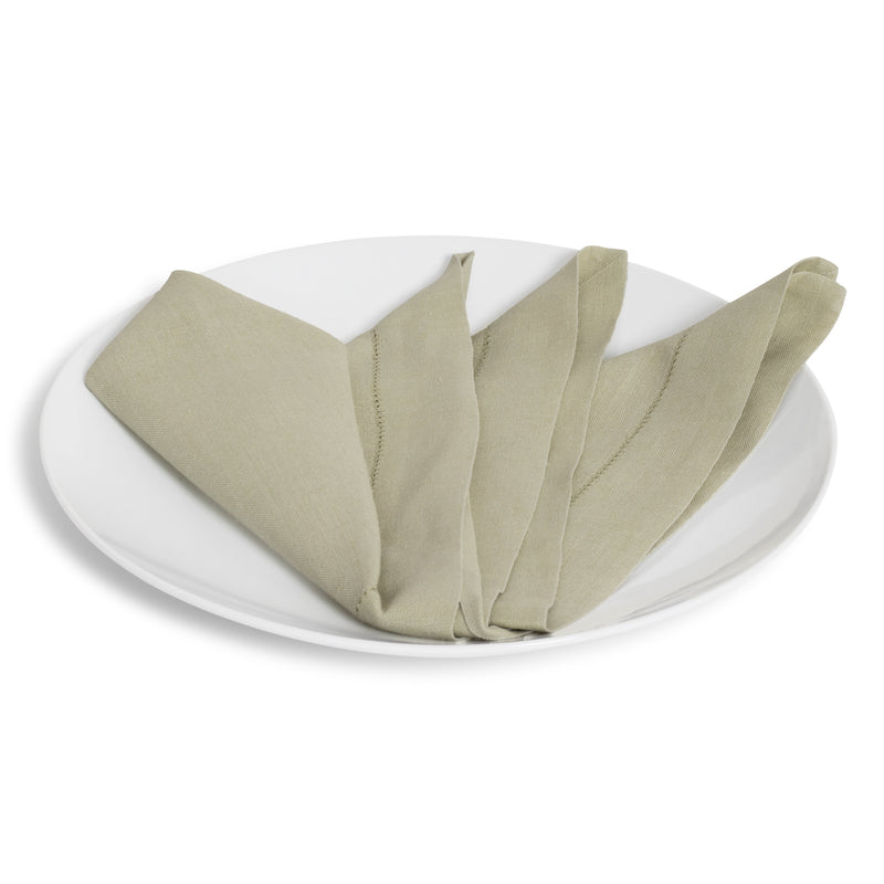 Hemstitched Sage Dinner Napkin