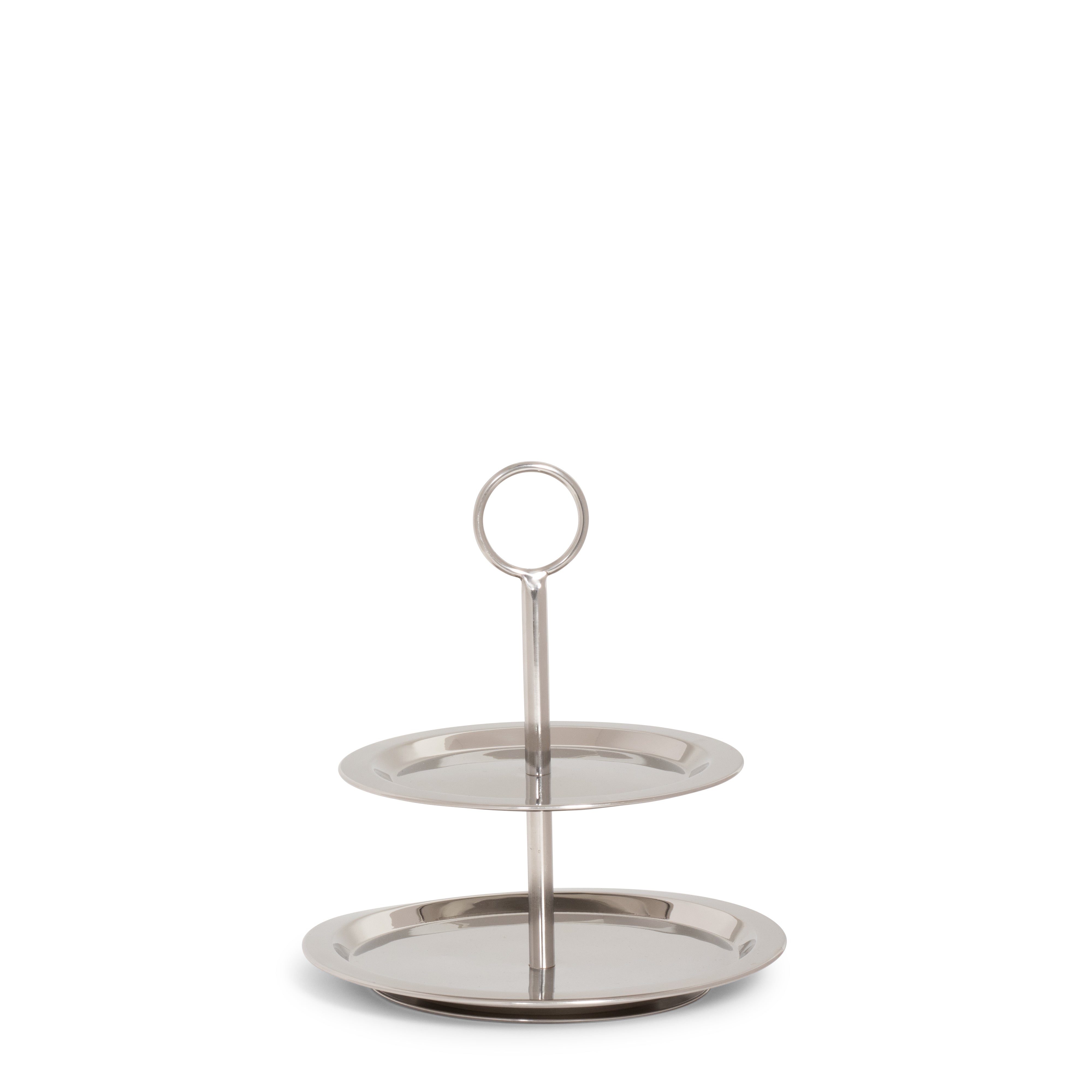 Silver 2-Tier Flat Candy Dish