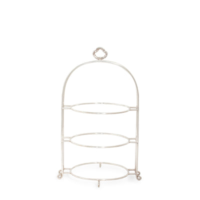 Silver 3-Tier Plate Stand w/3 Coupe Plates