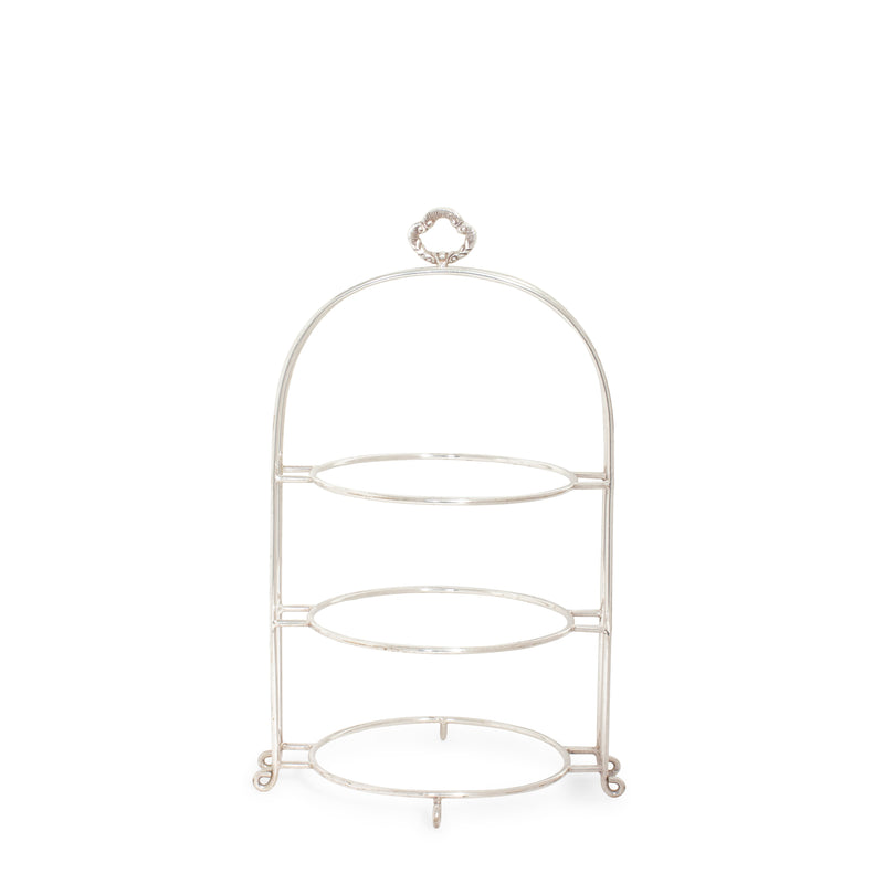 Silver 3-Tier Plate Stand w/3 Coupe Plates