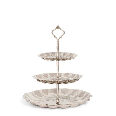 Silver 3-Tier Scalloped Candy Dish