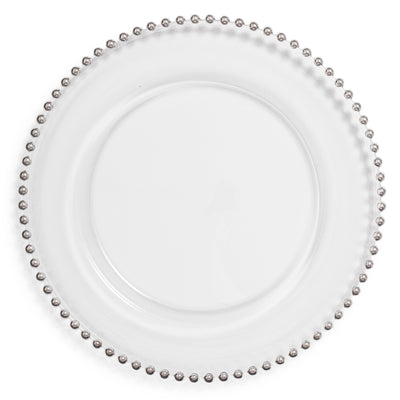 Beaded Clear Glass Charger