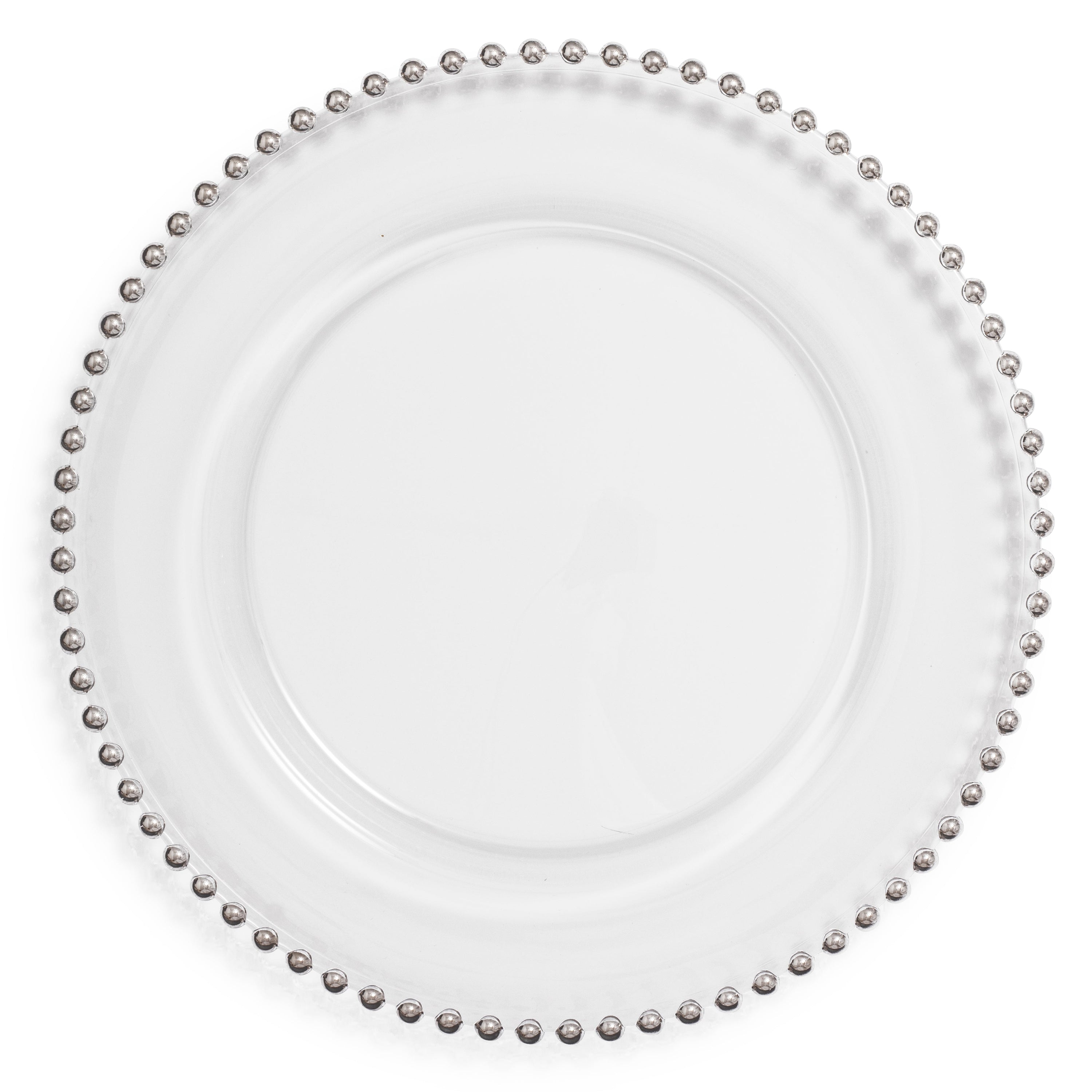 Beaded Clear Glass Charger