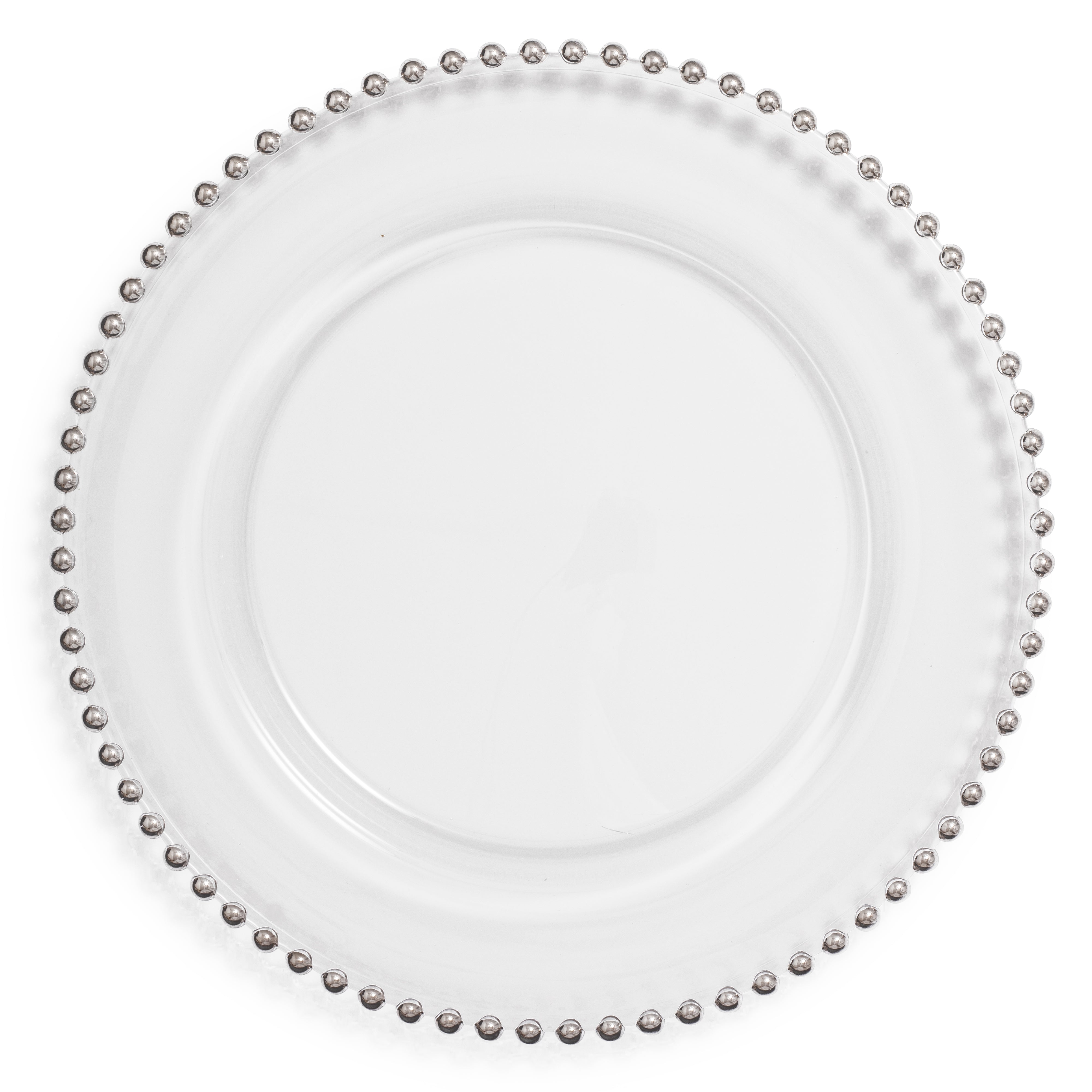 Beaded Clear Glass Charger