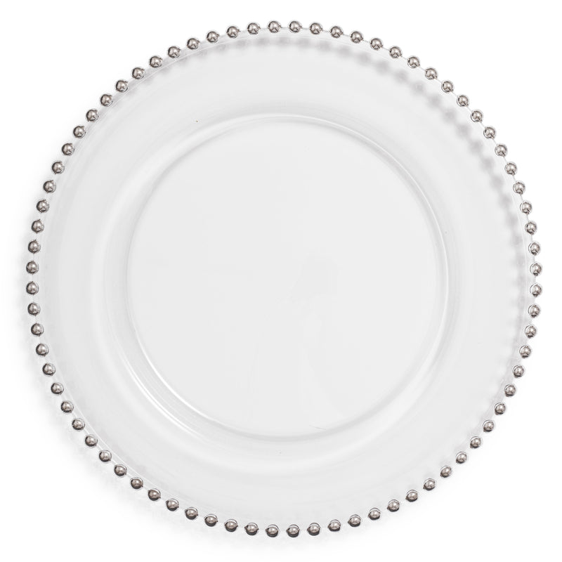 Beaded Clear Glass Charger