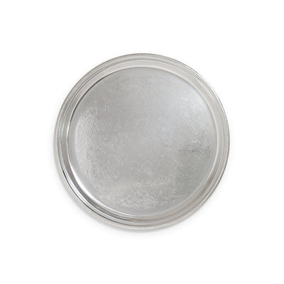 Silver Beaded Round Tray