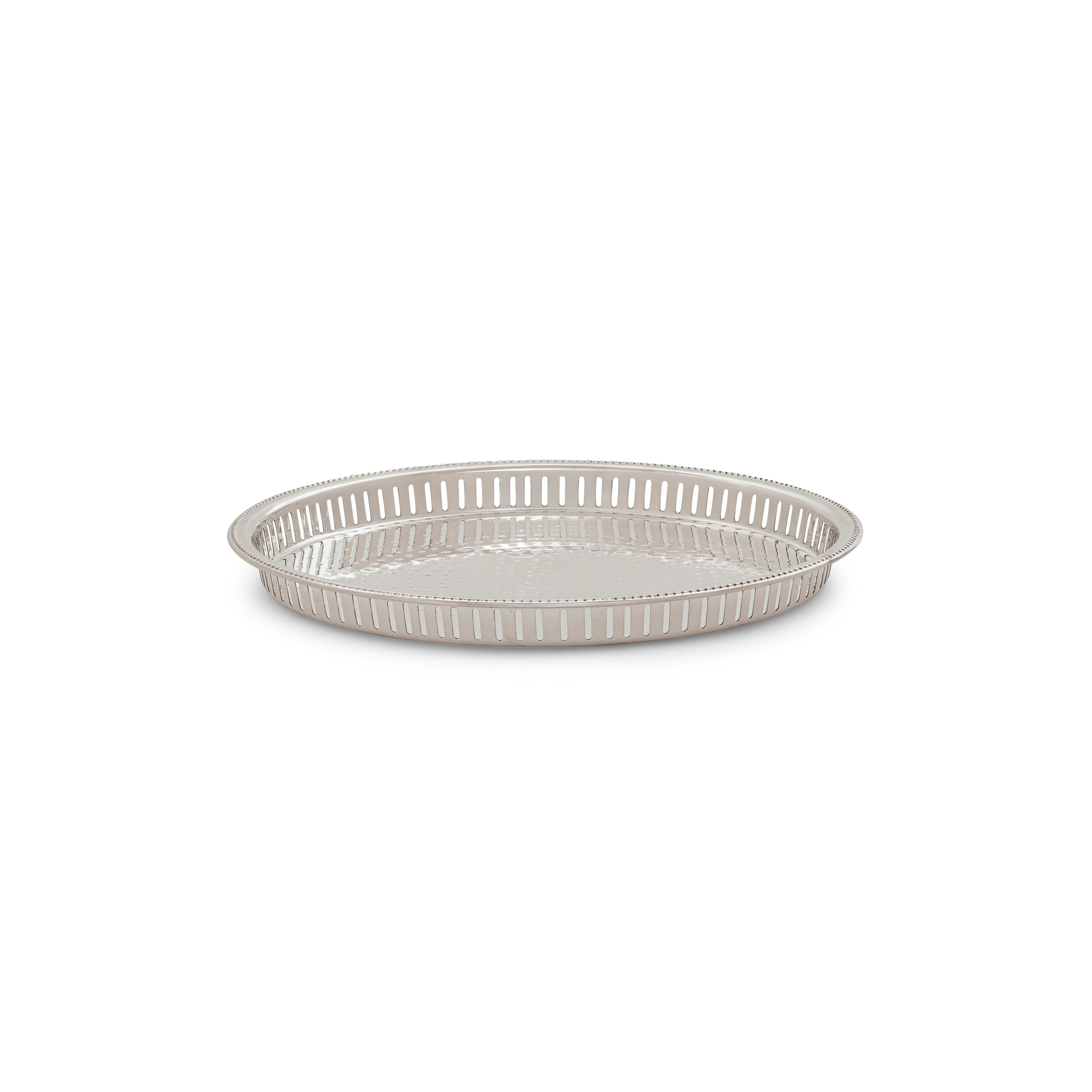 Silver Hammered Round Galley Tray