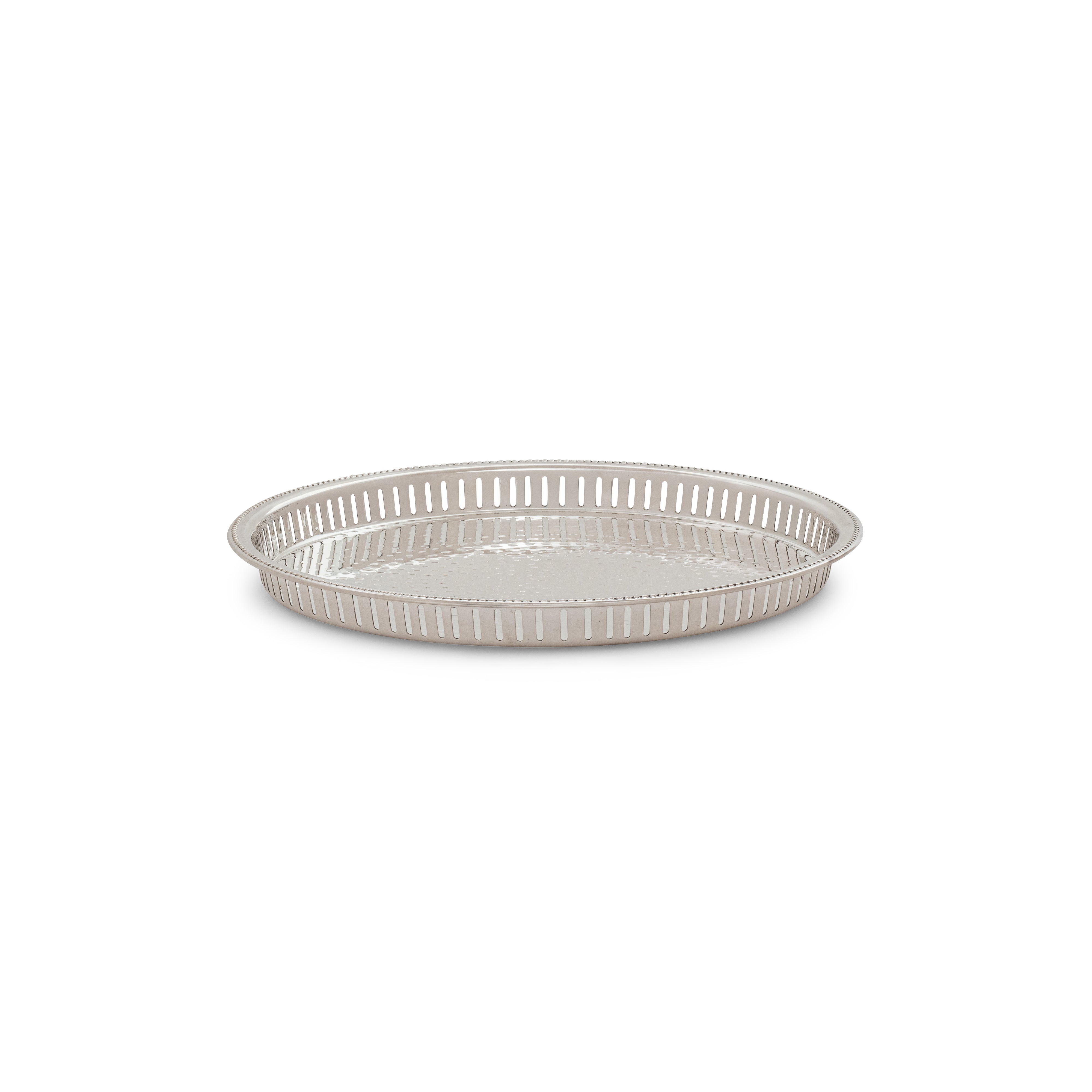 Silver Hammered Round Galley Tray