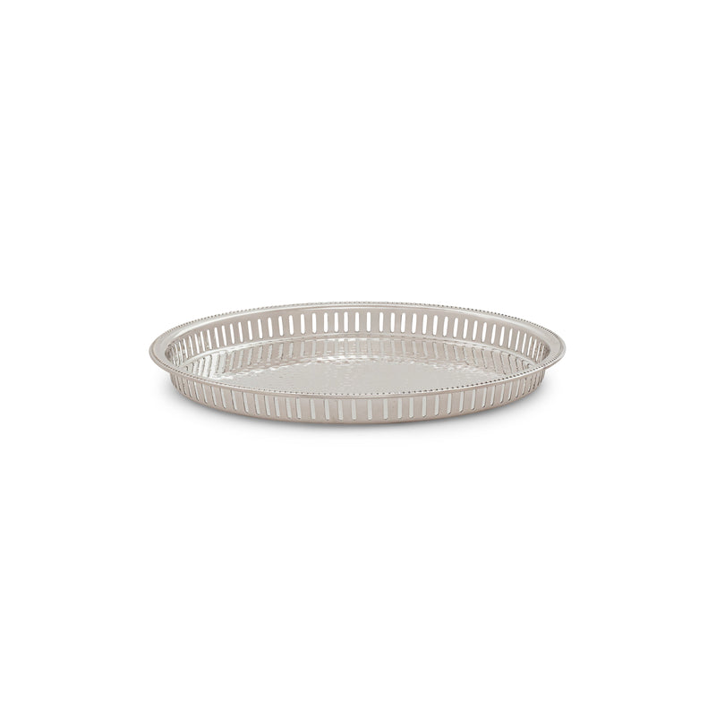 Silver Hammered Round Galley Tray