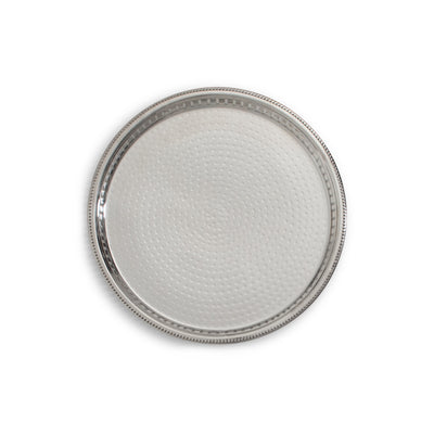 Silver Hammered Round Galley Tray