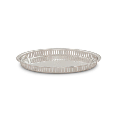 Silver Hammered Round Galley Tray