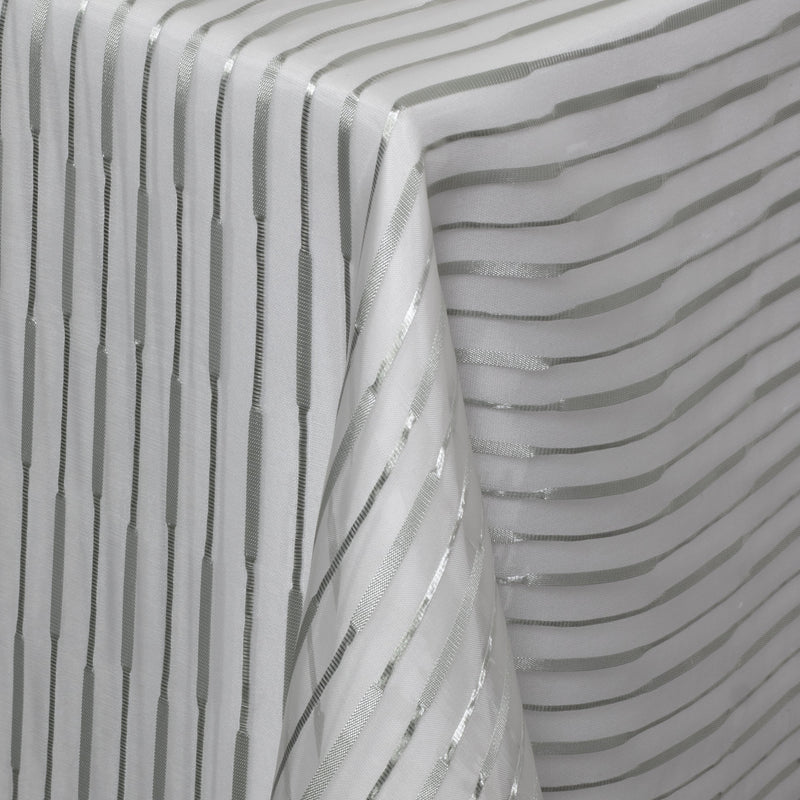 Silver Organza Sheer Stripe
