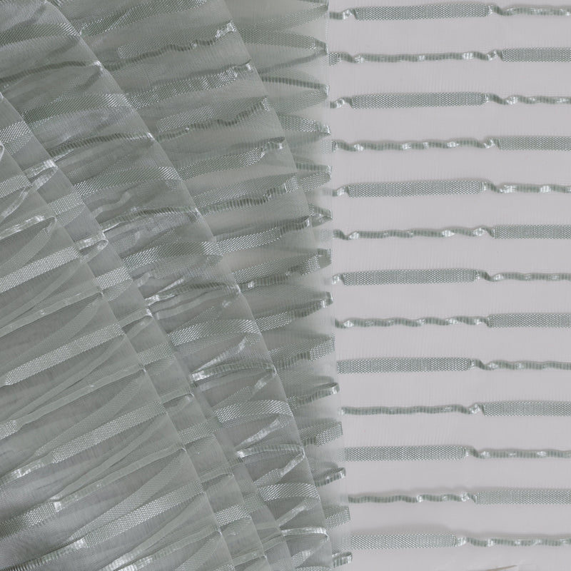 Silver Organza Sheer Stripe
