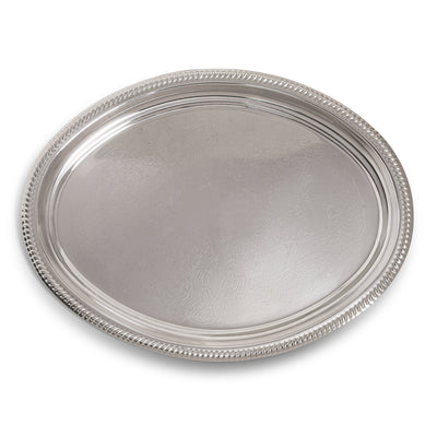 Silver Oval Tray 23"L x 17"W