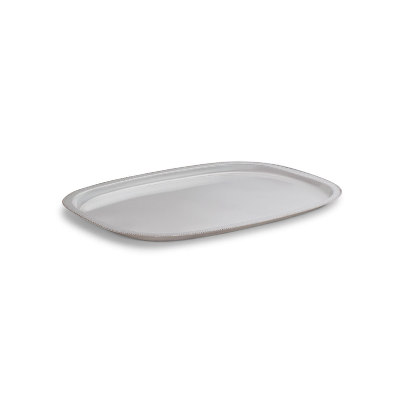 Silver Beaded Rectangular Tray