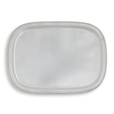Silver Beaded Rectangular Tray