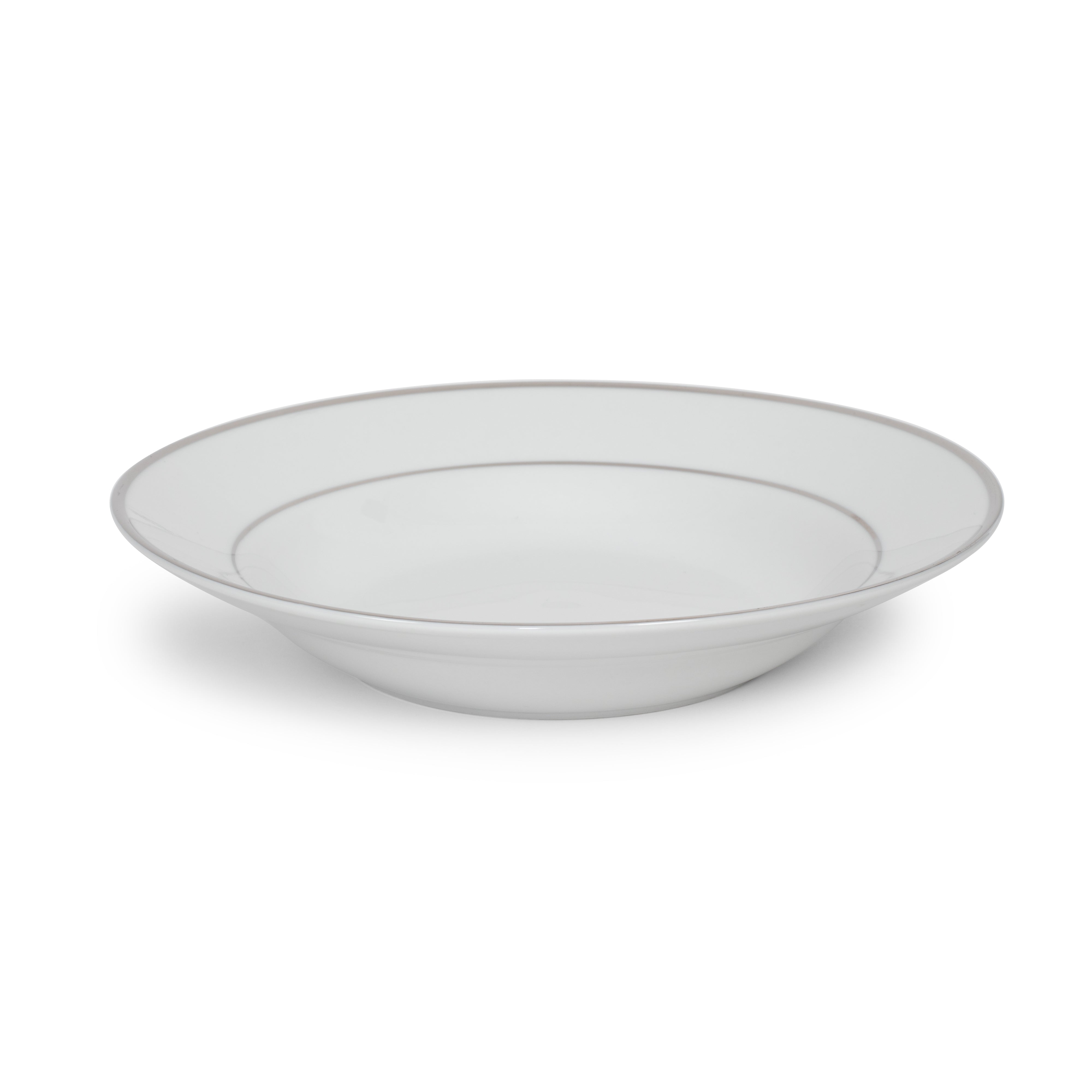 Silver Rim Soup Bowl 8"