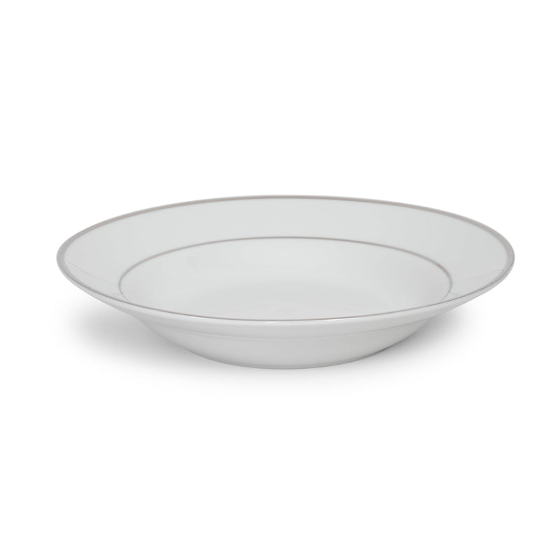 Silver Rim Soup Bowl 8"