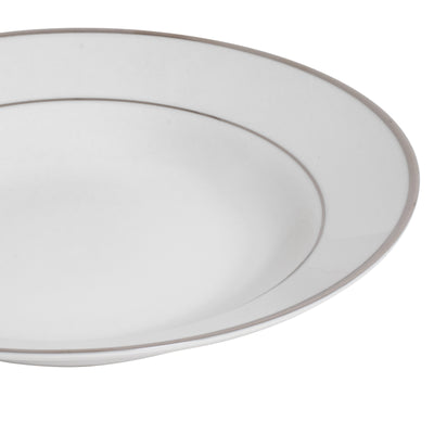 Silver Rim Soup Bowl 8"